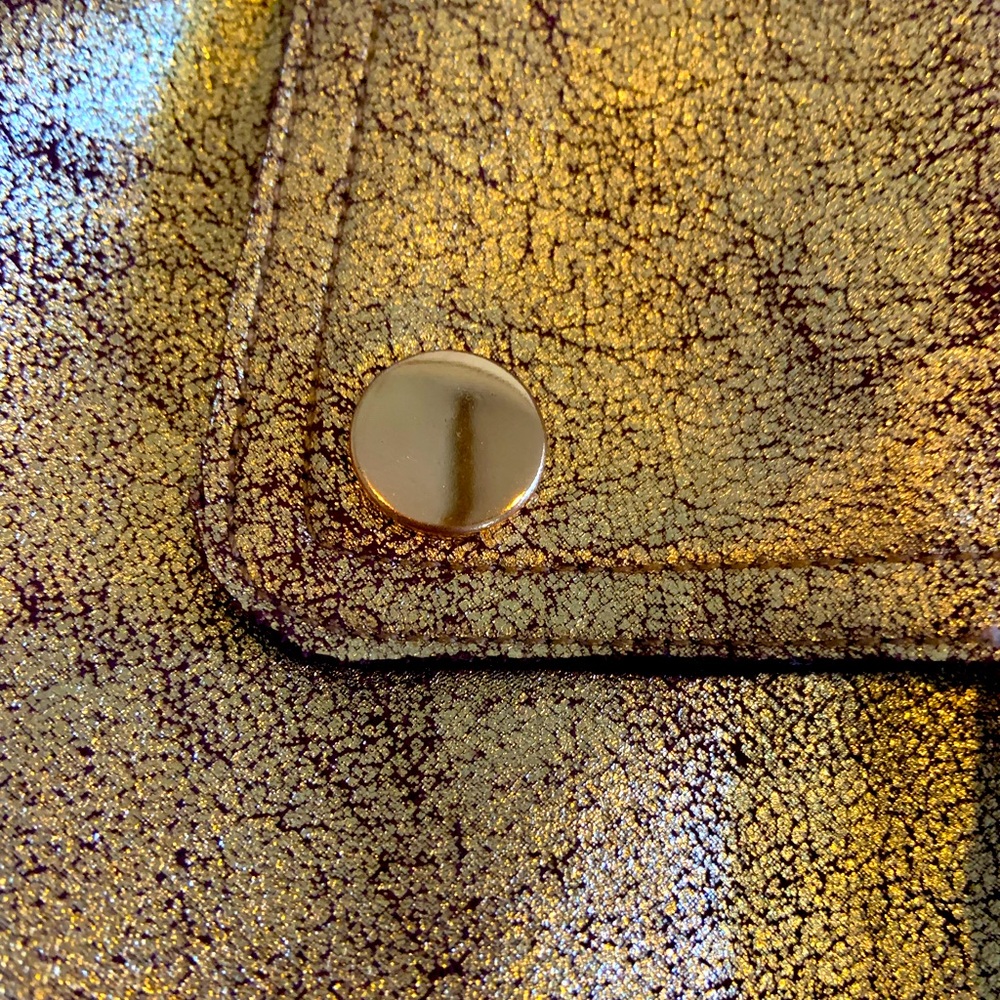 Anthropologie Woman’s Rose Gold Moto Jacket Open Front Size Small - Picture 5 of 12